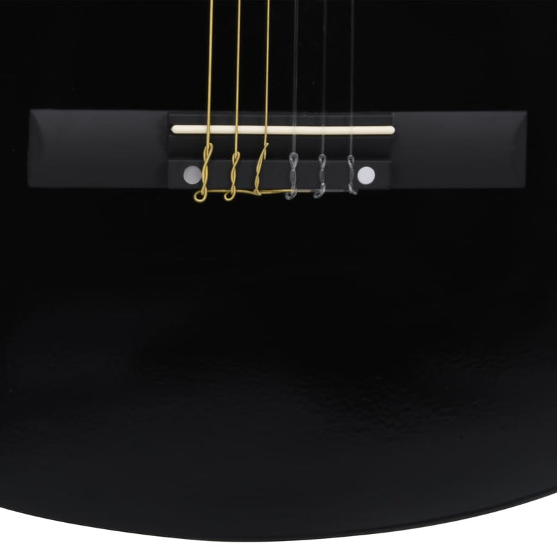 Klassisk gitar sett for nybegynnere 8 deler 3/4 36" svart