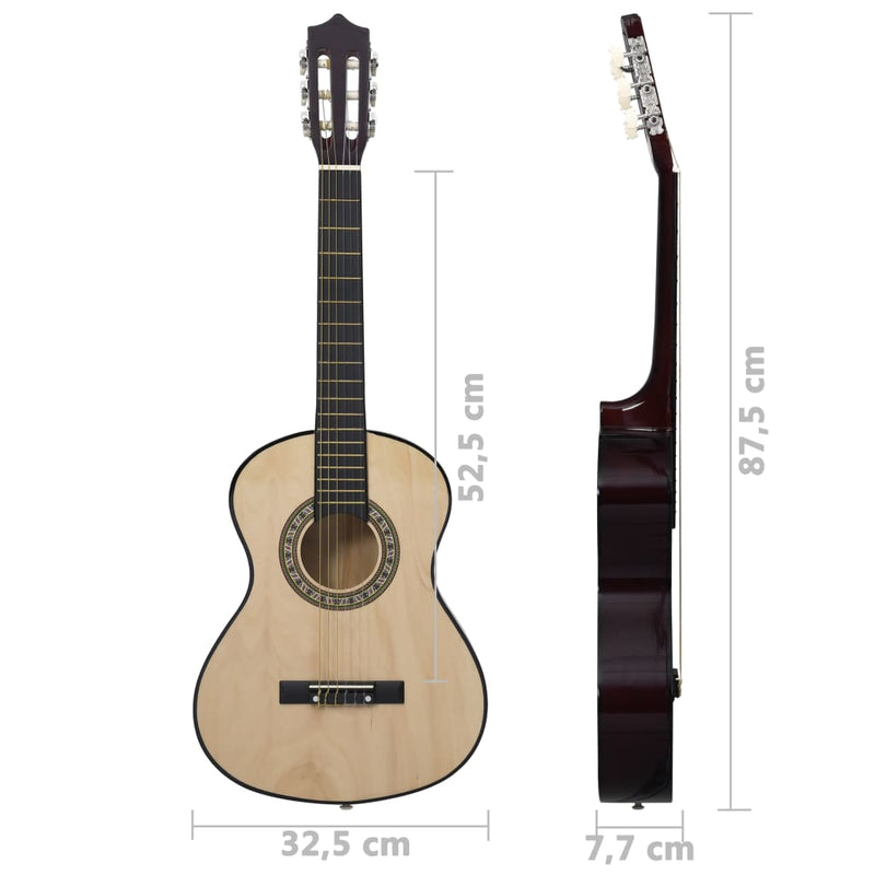 Klassisk gitar 8-delers sett for barn og nybegynnere 1/2 34"