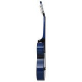 Western klassisk cutaway gitar med 6 strenger blå nyansert 38"