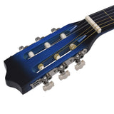 Western klassisk cutaway gitar med 6 strenger blå nyansert 38"