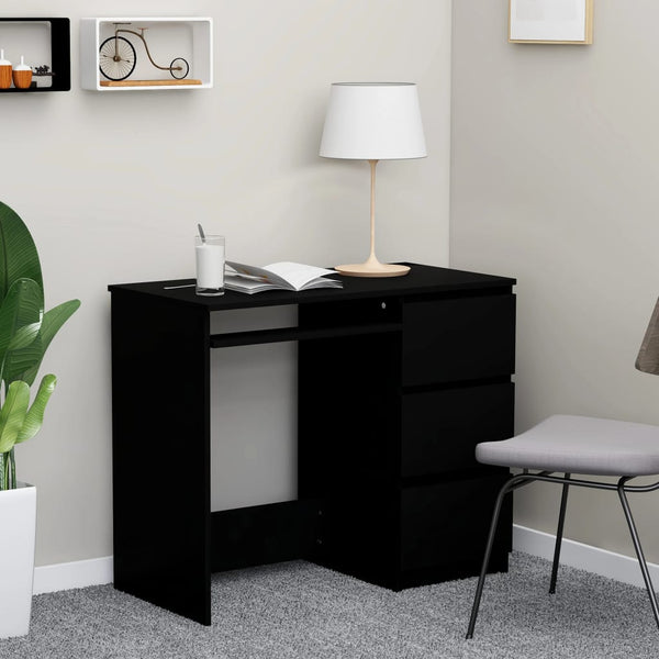 Skrivebord svart 90x45x76 cm sponplate