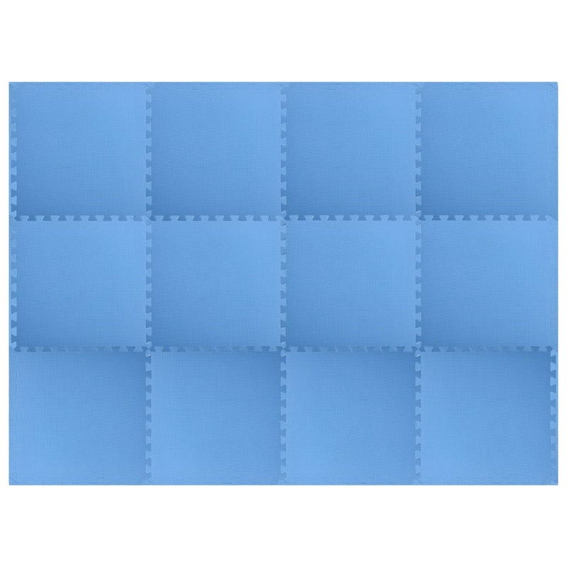 Gulvmatter 12 stk 4,32 ㎡ EVA-skum blå