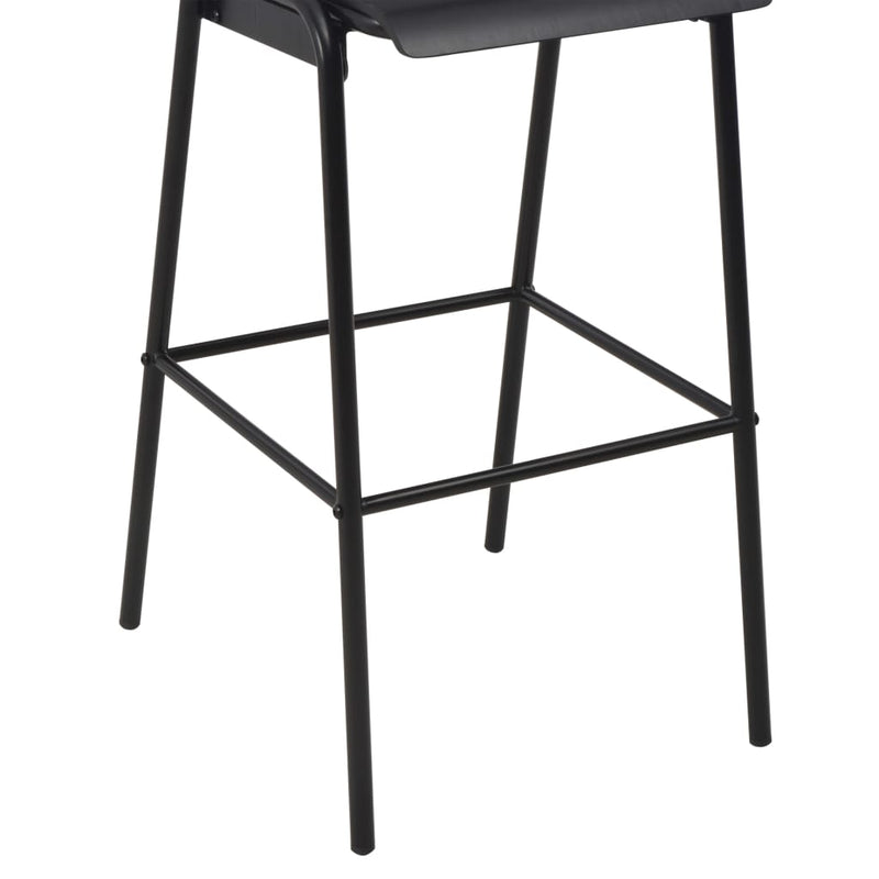 Barstoler 4 stk svart solid kryssfinér stål