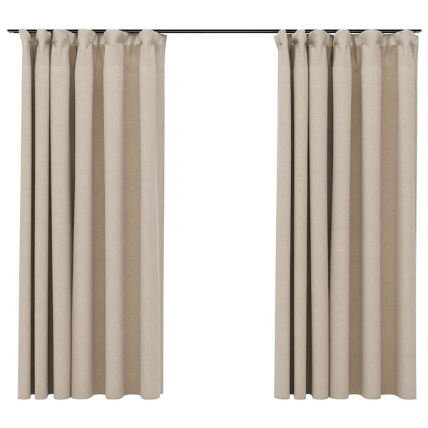 Lystette gardiner kroker og lin-design 2 stk beige 140x175 cm