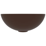 Baderomsservant keramisk mørkebrun rund