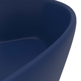 Luksuriøs servant med overløp matt mørkeblå 36x13 cm keramisk