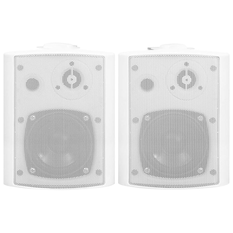 Vegghengte stereohøyttalere 2 stk hvit innendørs utendørs 80 W
