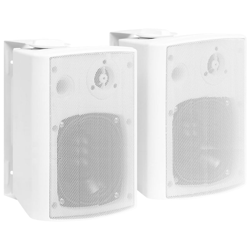 Vegghengte stereohøyttalere 2 stk hvit innendørs utendørs 100 W