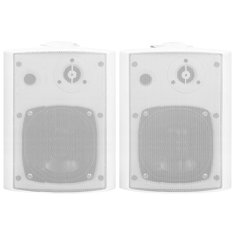 Vegghengte stereohøyttalere 2 stk hvit innendørs utendørs 100 W