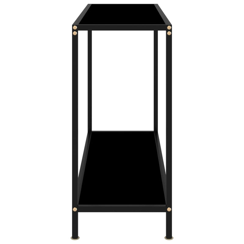 Konsollbord svart 100x35x75 cm herdet glass