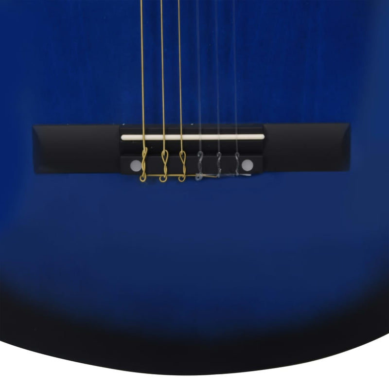 Klassisk gitar for nybegynnere med veske blå 3/4 36"