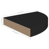 Flytende vegghyller 2 stk svart 25x25x3,8 cm MDF