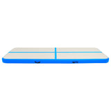 Oppblåsbar gymnastikkmatte med pumpe 500x100x20 cm PVC blå