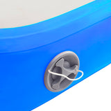 Oppblåsbar gymnastikkmatte med pumpe 200x200x10 cm PVC blå