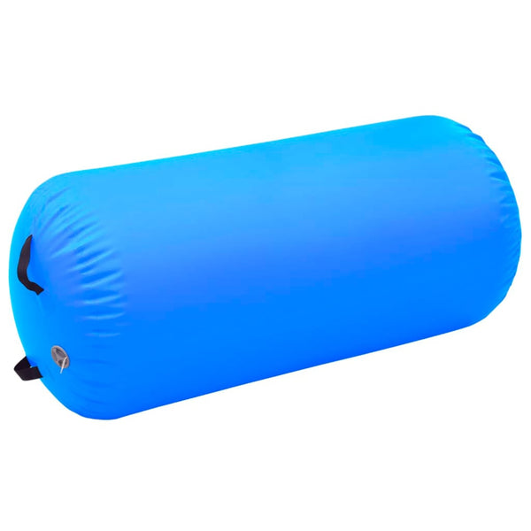 Oppblåsbar gymnastikkrull med pumpe 120x75 cm PVC blå