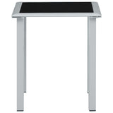 Hagebord svart og sølv 41x41x45 cm stål og glass