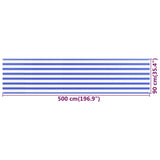 Balkongskjerm blå og hvit 90x500 cm HDPE