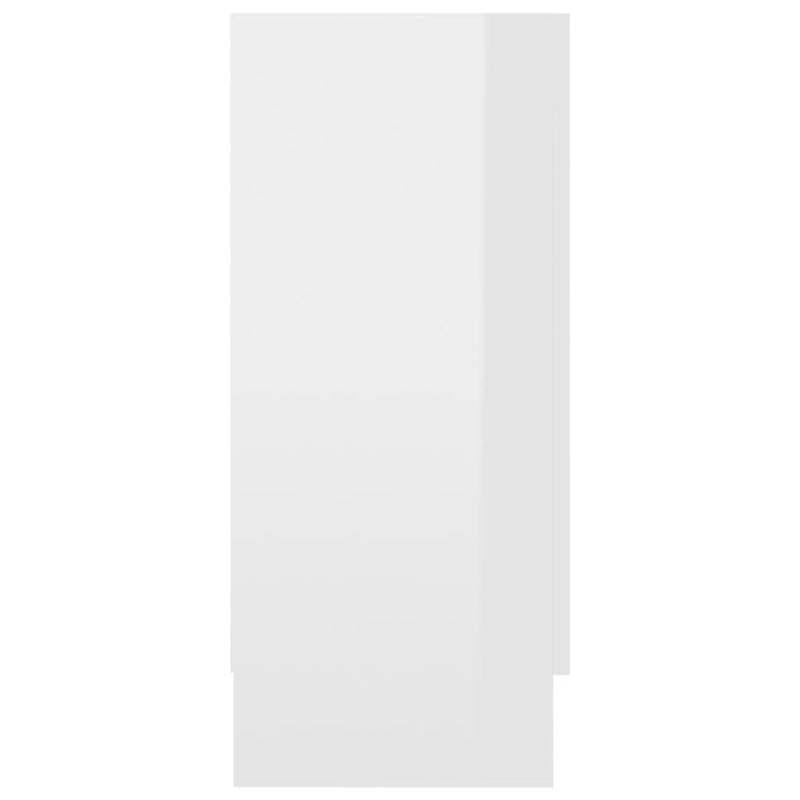 Vitrineskap høyglans hvit 120x30,5x70 cm sponplate