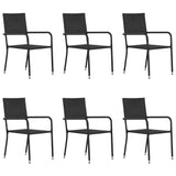 Utendørs spisestoler 6 stk polyrotting svart