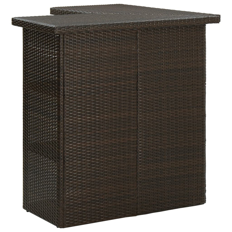 Hjørnebarbord brun 100x50x105 cm polyrotting