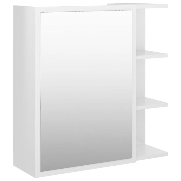 Speilskap til baderom høyglans hvit 62,5x20,5x64 cm sponplate