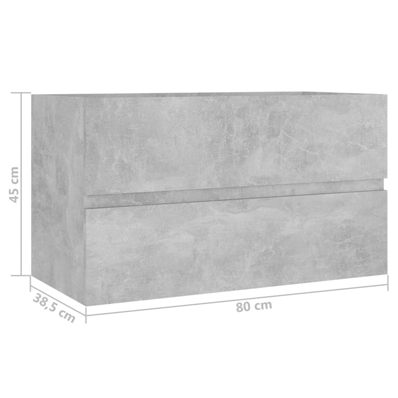 Servantskap betonggrå 80x38,5x45 cm sponplate
