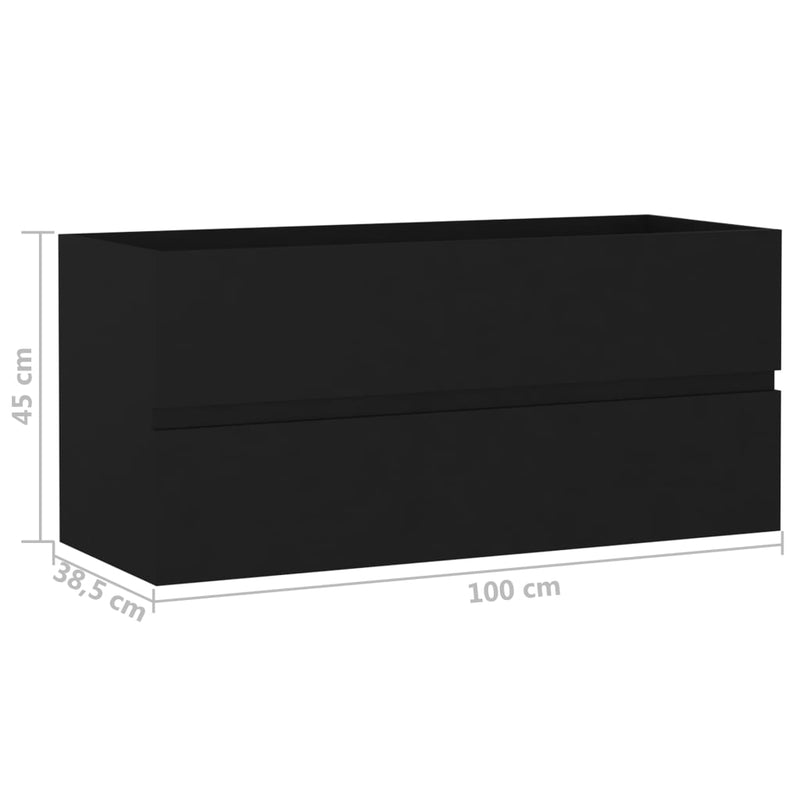 Servantskap svart 100x38,5x45 cm sponplate