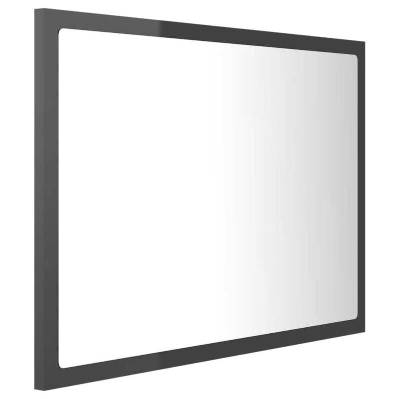 LED Baderomsspeil 60x8,5x37 cm sponplate høyglans grå