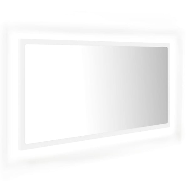 LED Baderomsspeil 90x8,5x37 cm sponplate hvit
