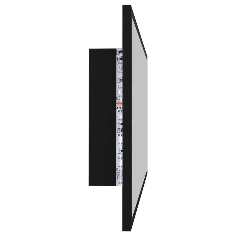 LED Baderomsspeil 90x8,5x37 cm sponplate svart