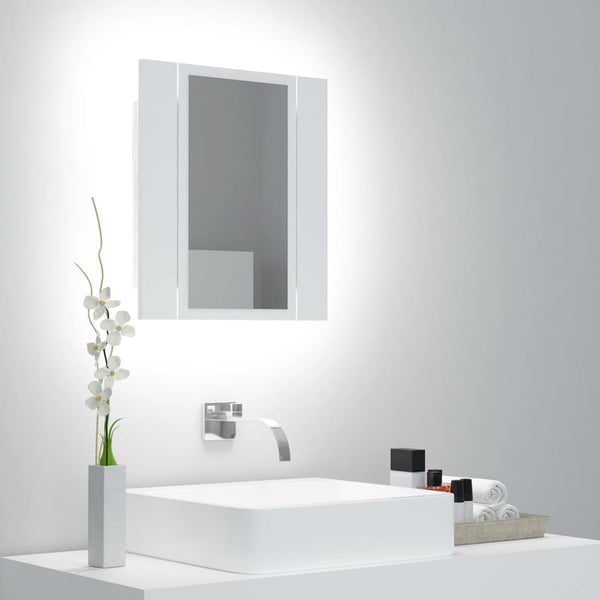 LED-speilskap til baderom hvit 40x12x45 cm