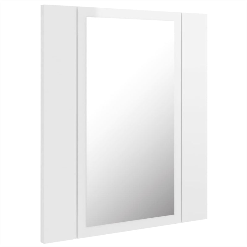 LED-speilskap til baderom høyglans hvit 40x12x45 cm