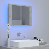 LED-speilskap til baderom betonggrå 60x12x45 cm