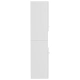 Baderomsskap høyglans hvit 30x30x130 cm sponplate