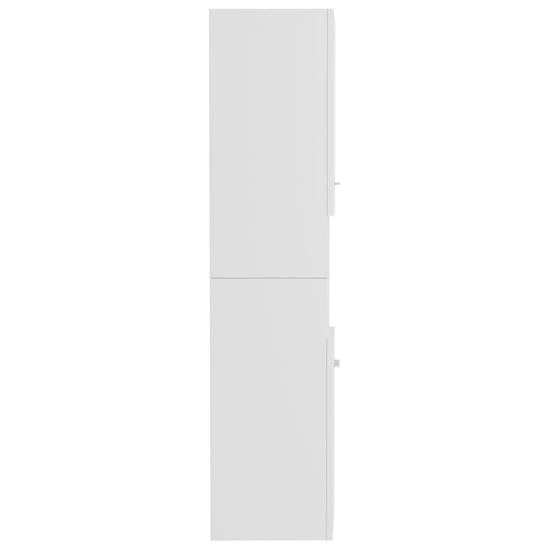 Baderomsskap høyglans hvit 30x30x130 cm sponplate