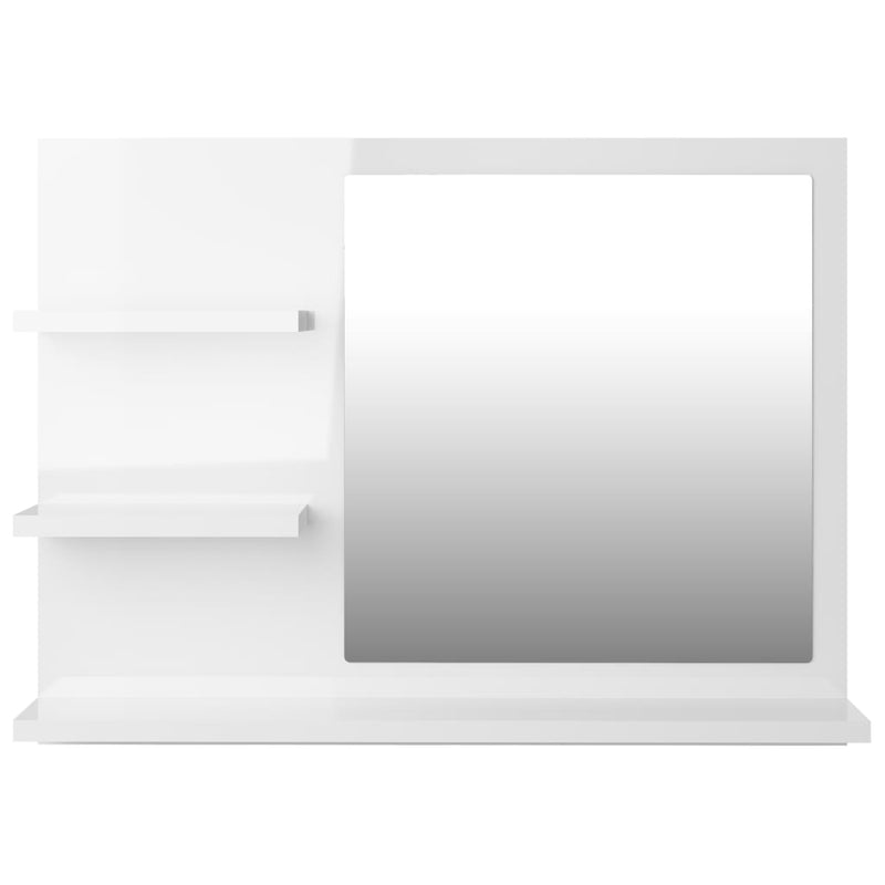 Baderomsspeil høyglans hvit 60x10,5x45 cm sponplate