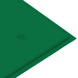 Hagebenk med grønn pute 112 cm heltre teak