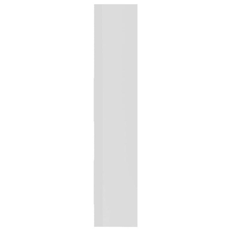 Bokhylle høyglans hvit 40x35x180 cm sponplate