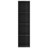 Vegghengt TV-benk høyglans svart 37x37x142,5 cm sponplate