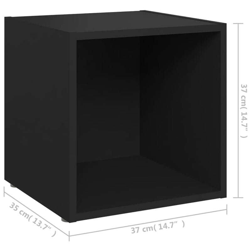 TV-benker 4 stk svart 37x35x37 cm sponplate