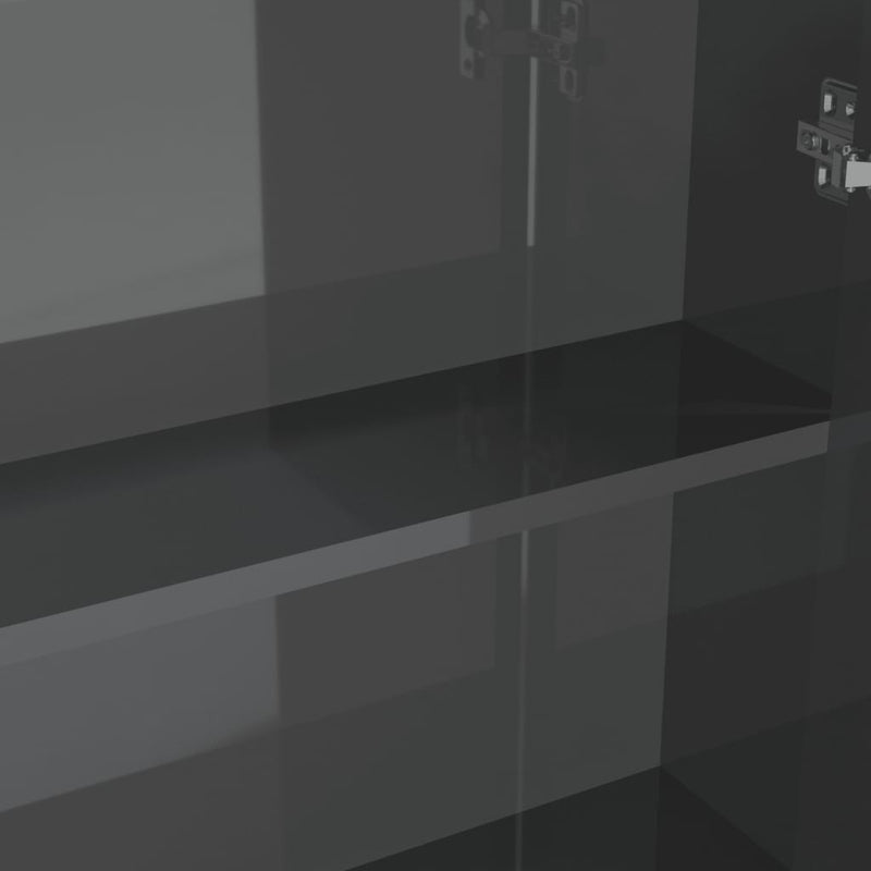 Speilskap til bad 60x15x75 cm MDF skinnende grå
