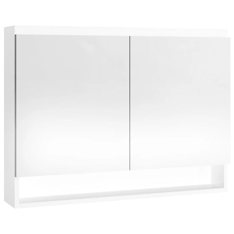 Speilskap til bad 80x15x60 cm MDF skinnende hvit