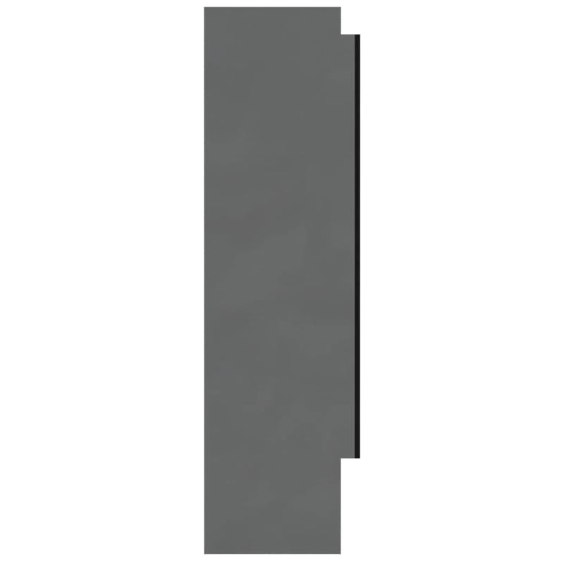 Speilskap til bad 80x15x60 cm MDF skinnende grå