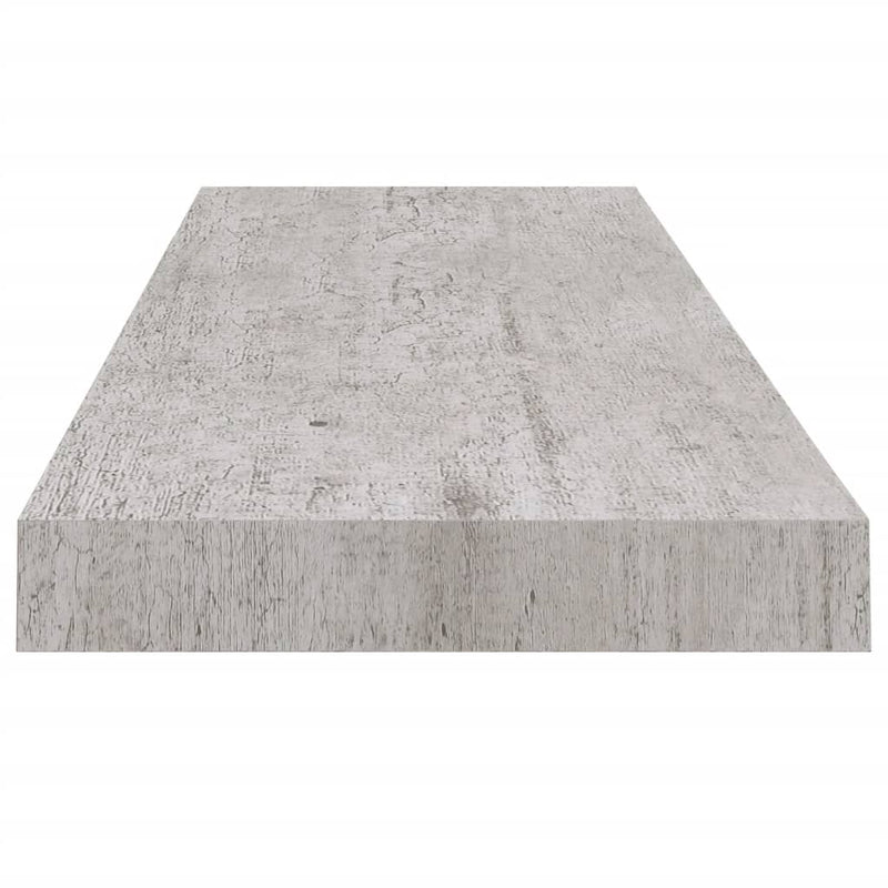 Flytende vegghyller 2 stk betonggrå 80x23,5x3,8 cm MDF