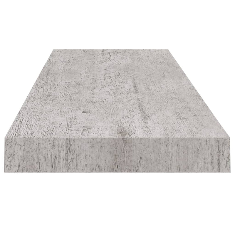 Flytende vegghyller 4 stk betonggrå 80x23,5x3,8 cm MDF