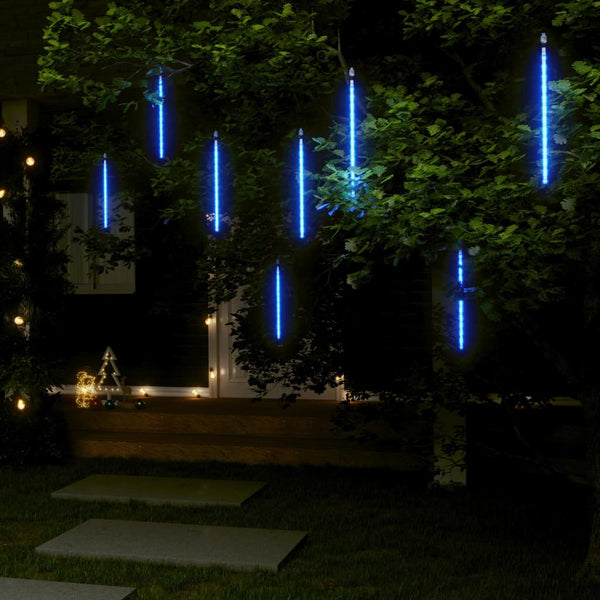 Meteorlys 8stk 30 cm blå 192 LED innendørs og utendørs