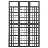 Romdeler/espalier 3 paneler heltre gran svart 121x180 cm