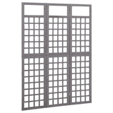 Romdeler/espalier 3 paneler heltre gran grå 121x180 cm