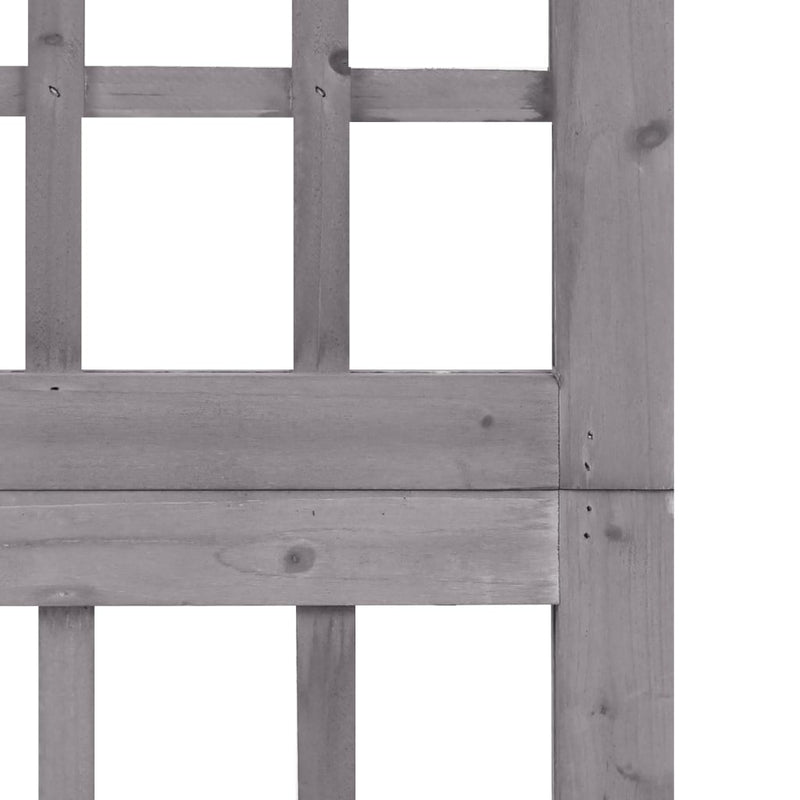 Romdeler/espalier 3 paneler heltre gran grå 121x180 cm