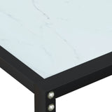 Konsollbord hvit marmor 140x35x75,5 cm herdet glass